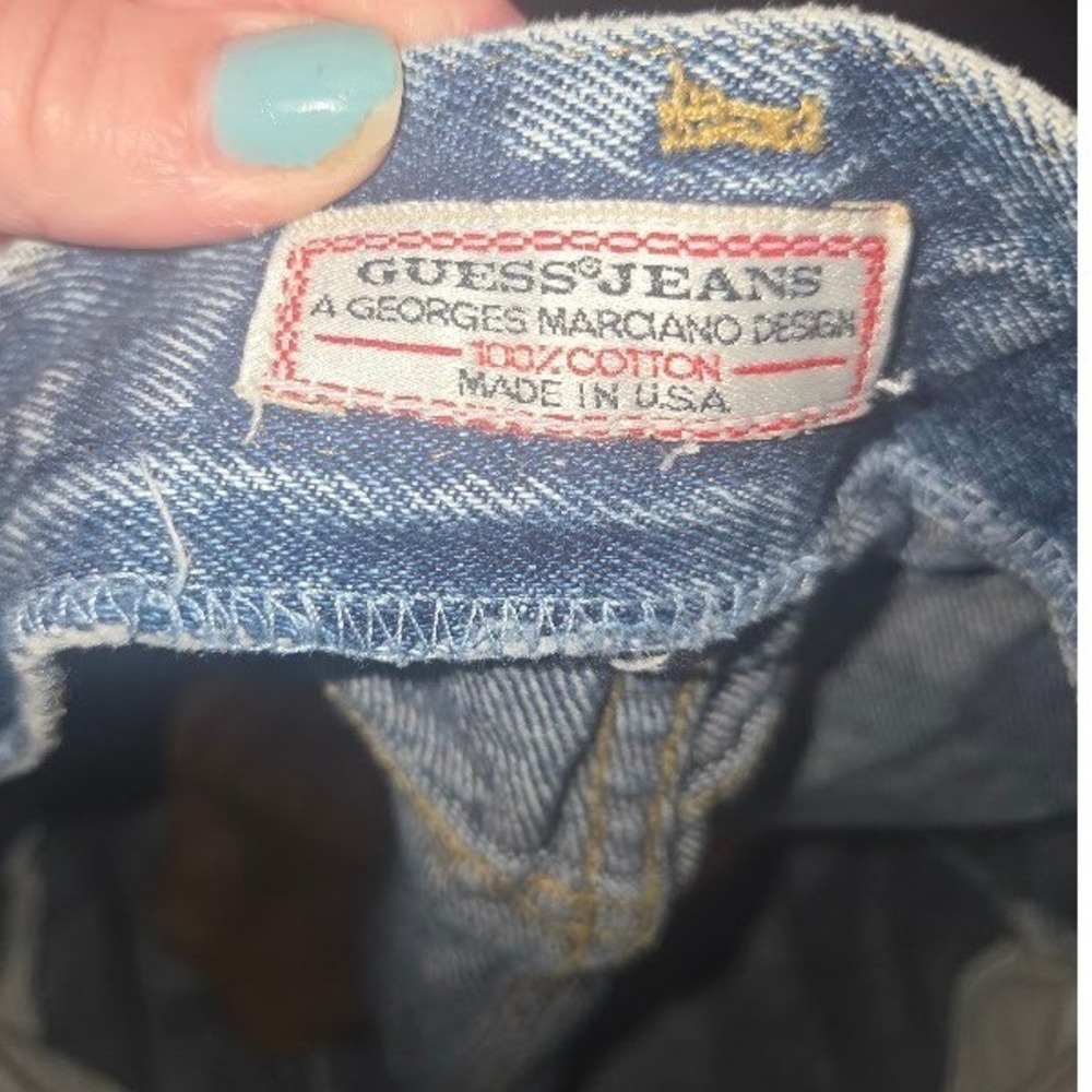 Vintage Guess Jeans Georges Marciano Acid Wash Denim Shorts Made in USA NO TAG - Picture 3 of 5